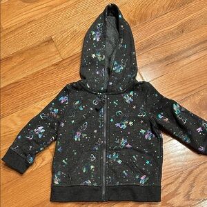 Disney Black Fleece Hoodie with Colorful Accents